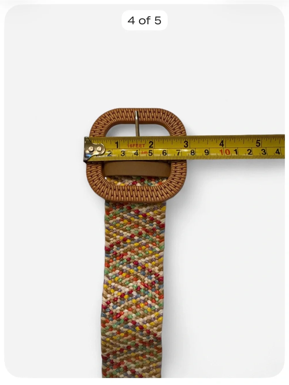 Women’s Multicolor Woven Straw Waist Belt | Square Buckle | NWOT